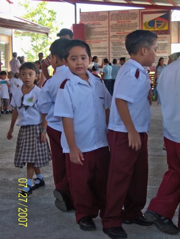 Lester in his school uniform